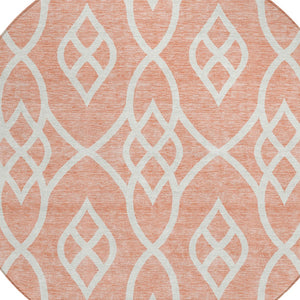 Homeroots 3' Artichoke Green And Ivory Trellis Washable Rug For Indoor Outdoor Spaces - Durable And Stylish! 8' Round Polyester 592145