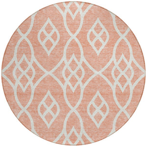Homeroots 3' Artichoke Green And Ivory Trellis Washable Rug For Indoor Outdoor Spaces - Durable And Stylish! 8' Round Polyester 592145