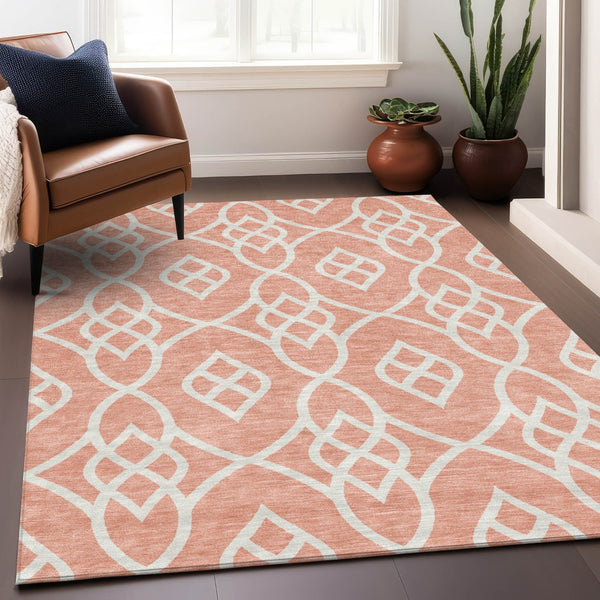 Homeroots 3' Artichoke Green And Ivory Trellis Washable Rug For Indoor Outdoor Spaces - Durable And Stylish! 8' X 10' Polyester 592146