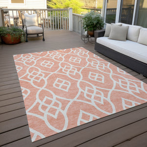 Homeroots 3' Artichoke Green And Ivory Trellis Washable Rug For Indoor Outdoor Spaces - Durable And Stylish! 9' X 12' Polyester 592147