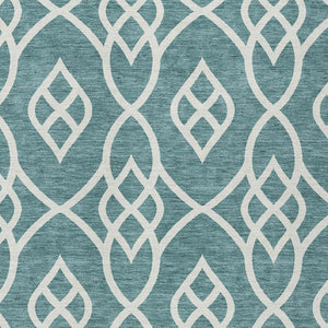 Homeroots 3' Artichoke Green And Ivory Trellis Washable Rug For Indoor Outdoor Spaces - Durable And Stylish! 5' X 8' Polyester 592150