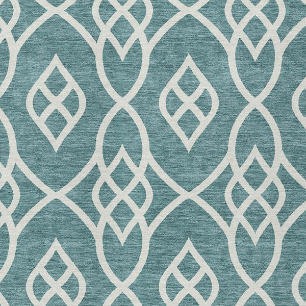 Homeroots 3' Artichoke Green And Ivory Trellis Washable Rug For Indoor Outdoor Spaces - Durable And Stylish! 5' X 8' Polyester 592150