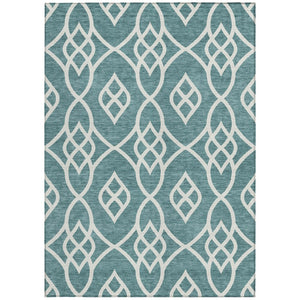 Homeroots 3' Artichoke Green And Ivory Trellis Washable Rug For Indoor Outdoor Spaces - Durable And Stylish! 8' X 10' Polyester 592152