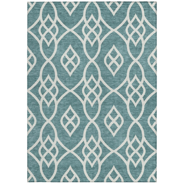Homeroots 3' Artichoke Green And Ivory Trellis Washable Rug For Indoor Outdoor Spaces - Durable And Stylish! 8' X 10' Polyester 592152