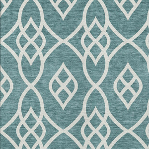 Homeroots 3' Artichoke Green And Ivory Trellis Washable Rug For Indoor Outdoor Spaces - Durable And Stylish! 9' X 12' Polyester 592153
