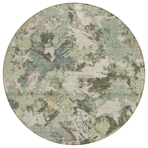 HomeRoots 5' Indoor Outdoor Floral Area Rug - Durable, Stain-Resistant Design for High-Traffic Spaces 8' Round 592157