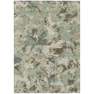 HomeRoots 9' Floral Washable Area Rug for Indoor and Outdoor Use - Durable, Classic Beige, Brown & Green Design 9' X 12' 592159
