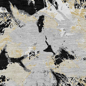 Homeroots 3' Beige Brown And Green Floral Washable Area Rug For Indoor And Outdoor Spaces, Durable Design 5' X 8' Polyester 592162