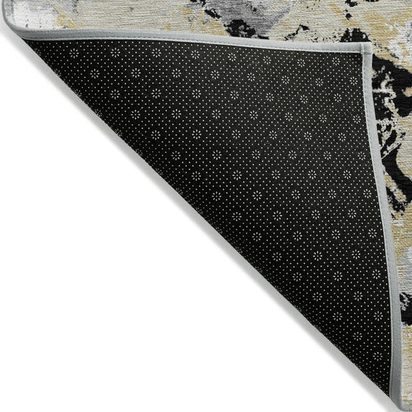 Homeroots 3' Beige Brown And Green Floral Washable Area Rug For Indoor And Outdoor Spaces, Durable Design 8' Round Polyester 592163