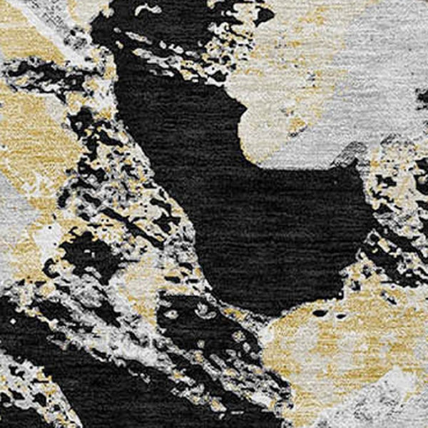 Homeroots 3' Beige Brown And Green Floral Washable Area Rug For Indoor And Outdoor Spaces, Durable Design 8' Round Polyester 592163