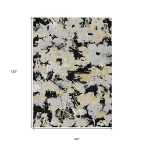 Homeroots 3' Beige Brown And Green Floral Washable Area Rug For Indoor And Outdoor Spaces, Durable Design 8' X 10' Polyester 592164