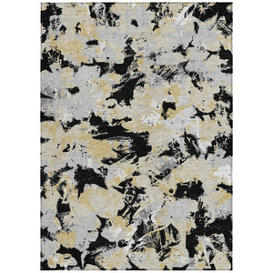 Homeroots 3' Beige Brown And Green Floral Washable Area Rug For Indoor And Outdoor Spaces, Durable Design 9' X 12' Polyester 592165