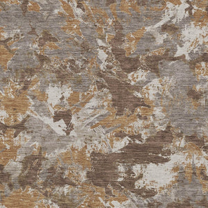 Homeroots 3' Beige Brown And Green Floral Washable Area Rug For Indoor And Outdoor Spaces, Durable Design 3' X 5' Polyester 592167