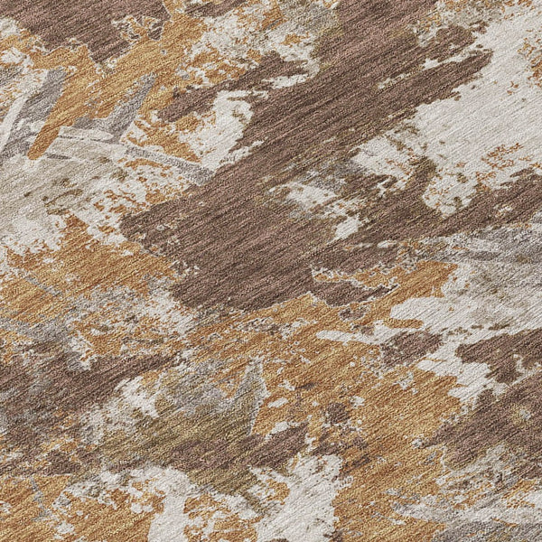 Homeroots 3' Beige Brown And Green Floral Washable Area Rug For Indoor And Outdoor Spaces, Durable Design 10' X 14' Polyester 592172