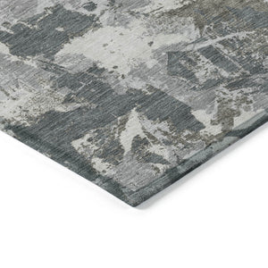 Homeroots 3' Beige Brown And Green Floral Washable Area Rug For Indoor And Outdoor Spaces, Durable Design 3' X 5' Polyester 592173