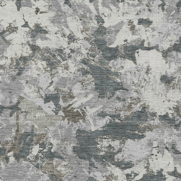 Homeroots 3' Beige Brown And Green Floral Washable Area Rug For Indoor And Outdoor Spaces, Durable Design 5' X 8' Polyester 592174