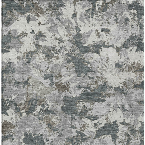Homeroots 3' Beige Brown And Green Floral Washable Area Rug For Indoor And Outdoor Spaces, Durable Design 8' X 10' Polyester 592176