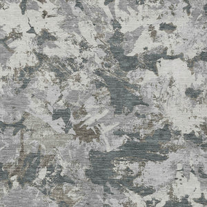 Homeroots 3' Beige Brown And Green Floral Washable Area Rug For Indoor And Outdoor Spaces, Durable Design 9' X 12' Polyester 592177