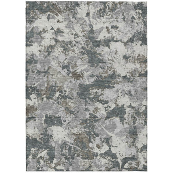Homeroots 3' Beige Brown And Green Floral Washable Area Rug For Indoor And Outdoor Spaces, Durable Design 10' X 14' Polyester 592178