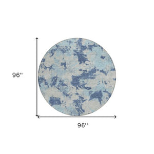 Homeroots 3' Beige Brown And Green Floral Washable Area Rug For Indoor And Outdoor Spaces, Durable Design 8' Round Polyester 592181