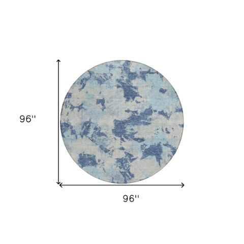 Homeroots 3' Beige Brown And Green Floral Washable Area Rug For Indoor And Outdoor Spaces, Durable Design 8' Round Polyester 592181