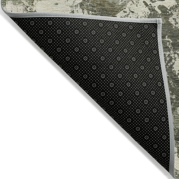 Homeroots 3' Beige Brown And Green Floral Washable Area Rug For Indoor And Outdoor Spaces, Durable Design 8' X 10' Polyester 592188