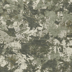 Homeroots 3' Beige Brown And Green Floral Washable Area Rug For Indoor And Outdoor Spaces, Durable Design 9' X 12' Polyester 592189