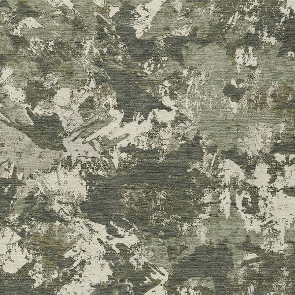 Homeroots 3' Beige Brown And Green Floral Washable Area Rug For Indoor And Outdoor Spaces, Durable Design 9' X 12' Polyester 592189