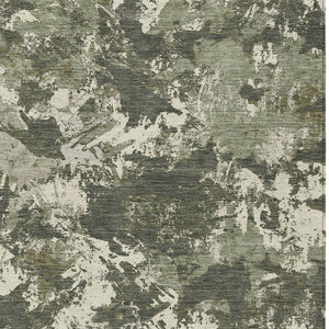 Homeroots 3' Beige Brown And Green Floral Washable Area Rug For Indoor And Outdoor Spaces, Durable Design 10' X 14' Polyester 592190