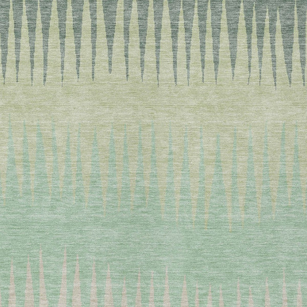 Homeroots 3' Artichoke Green Beige Brown Striped Washable Rug - Perfect For Indoor And Outdoor Spaces 3' X 5' Polyester 592191