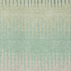 Homeroots 3' Artichoke Green Beige Brown Striped Washable Rug - Perfect For Indoor And Outdoor Spaces 5' X 8' Polyester 592192