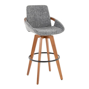 English Elm Dining/accent Chair Solid Wood Tapered Legs Cream Upholstery Mid-century Modern Seating Grey B202P471200