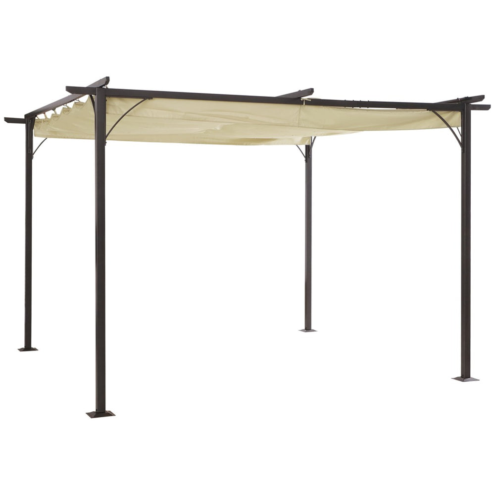 English Elm Outsunny 11.5' X 11.5' Stylish Retractable Pergola Canopy - Durable Metal Shade For Outdoor Spaces W2225P200901-GIGA