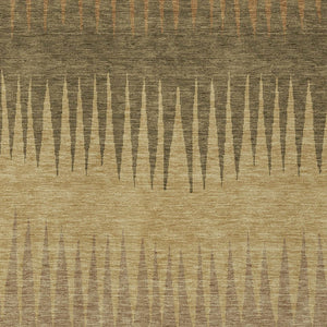 Homeroots 3' Artichoke Green Beige Brown Striped Washable Rug - Perfect For Indoor And Outdoor Spaces 9' X 12' Polyester 592201