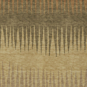 Homeroots 3' Artichoke Green Beige Brown Striped Washable Rug - Perfect For Indoor And Outdoor Spaces 10' X 14' Polyester 592202