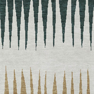 Homeroots 3' Artichoke Green Beige Brown Striped Washable Rug - Perfect For Indoor And Outdoor Spaces 10' X 14' Polyester 592208