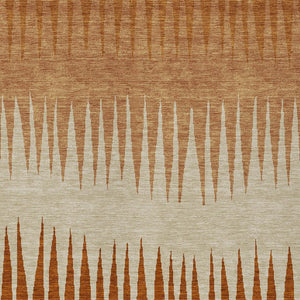 Homeroots 3' Artichoke Green Beige Brown Striped Washable Rug - Perfect For Indoor And Outdoor Spaces 3' X 5' Polyester 592209