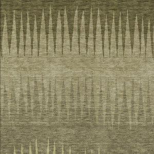 Homeroots 3' Artichoke Green Beige Brown Striped Washable Rug - Perfect For Indoor And Outdoor Spaces 5' X 8' Polyester 592216