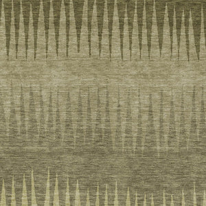 Homeroots 3' Artichoke Green Beige Brown Striped Washable Rug - Perfect For Indoor And Outdoor Spaces 8' X 10' Polyester 592218