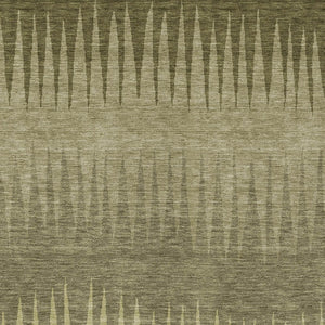 Homeroots 3' Artichoke Green Beige Brown Striped Washable Rug - Perfect For Indoor And Outdoor Spaces 9' X 12' Polyester 592219