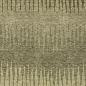 Homeroots 3' Artichoke Green Beige Brown Striped Washable Rug - Perfect For Indoor And Outdoor Spaces 10' X 14' Polyester 592220