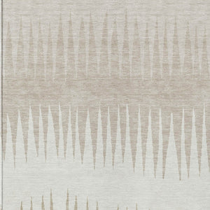 Homeroots 3' Artichoke Green Beige Brown Striped Washable Rug - Perfect For Indoor And Outdoor Spaces 8' X 10' Polyester 592224