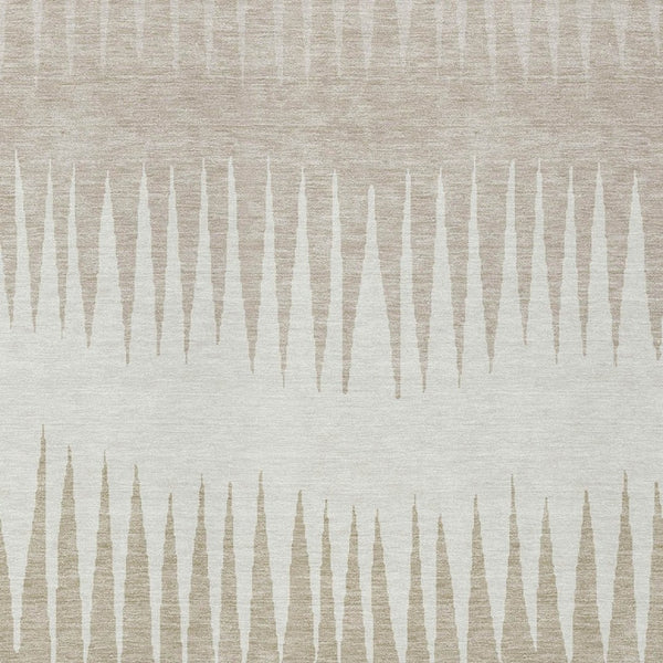 Homeroots 3' Artichoke Green Beige Brown Striped Washable Rug - Perfect For Indoor And Outdoor Spaces 9' X 12' Polyester 592225