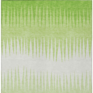 Homeroots 3' Artichoke Green Beige Brown Striped Washable Rug - Perfect For Indoor And Outdoor Spaces 3' X 5' Polyester 592227