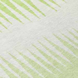 Homeroots 3' Artichoke Green Beige Brown Striped Washable Rug - Perfect For Indoor And Outdoor Spaces 3' X 5' Polyester 592227