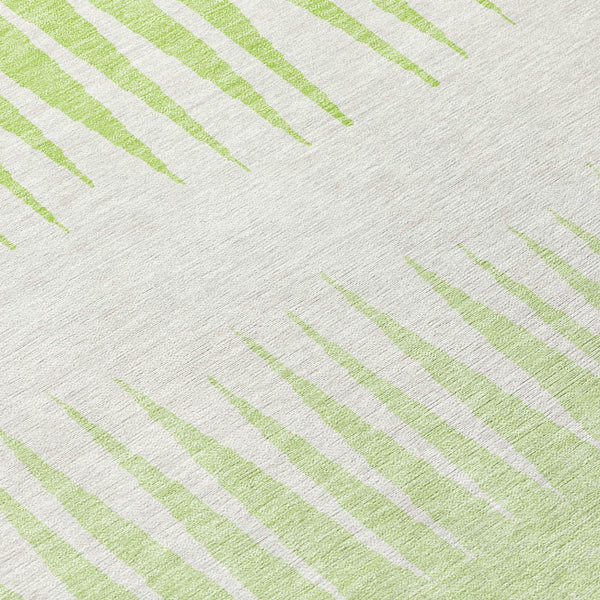 Homeroots 3' Artichoke Green Beige Brown Striped Washable Rug - Perfect For Indoor And Outdoor Spaces 8' Round Polyester 592229