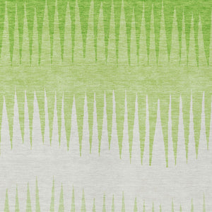 Homeroots 3' Artichoke Green Beige Brown Striped Washable Rug - Perfect For Indoor And Outdoor Spaces 8' X 10' Polyester 592230