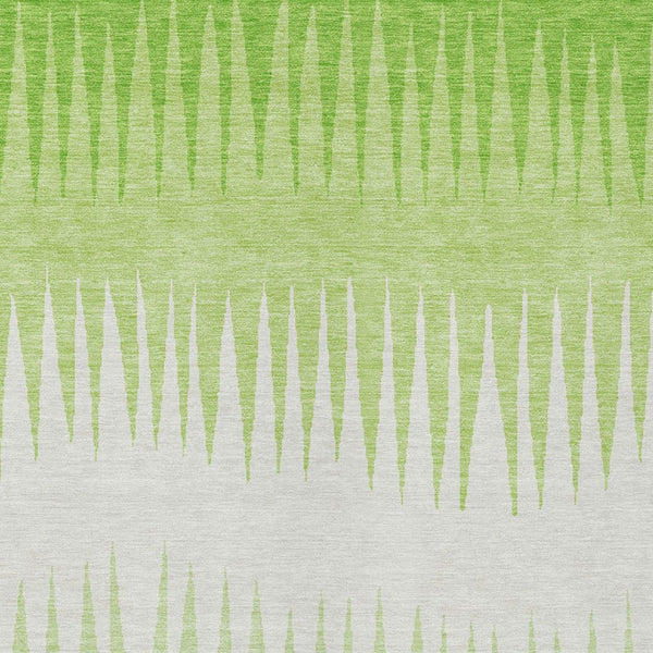 Homeroots 3' Artichoke Green Beige Brown Striped Washable Rug - Perfect For Indoor And Outdoor Spaces 8' X 10' Polyester 592230
