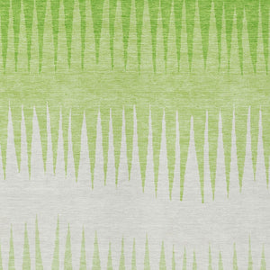 Homeroots 3' Artichoke Green Beige Brown Striped Washable Rug - Perfect For Indoor And Outdoor Spaces 9' X 12' Polyester 592231