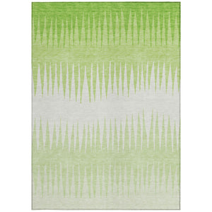 Homeroots 3' Artichoke Green Beige Brown Striped Washable Rug - Perfect For Indoor And Outdoor Spaces 10' X 14' Polyester 592232